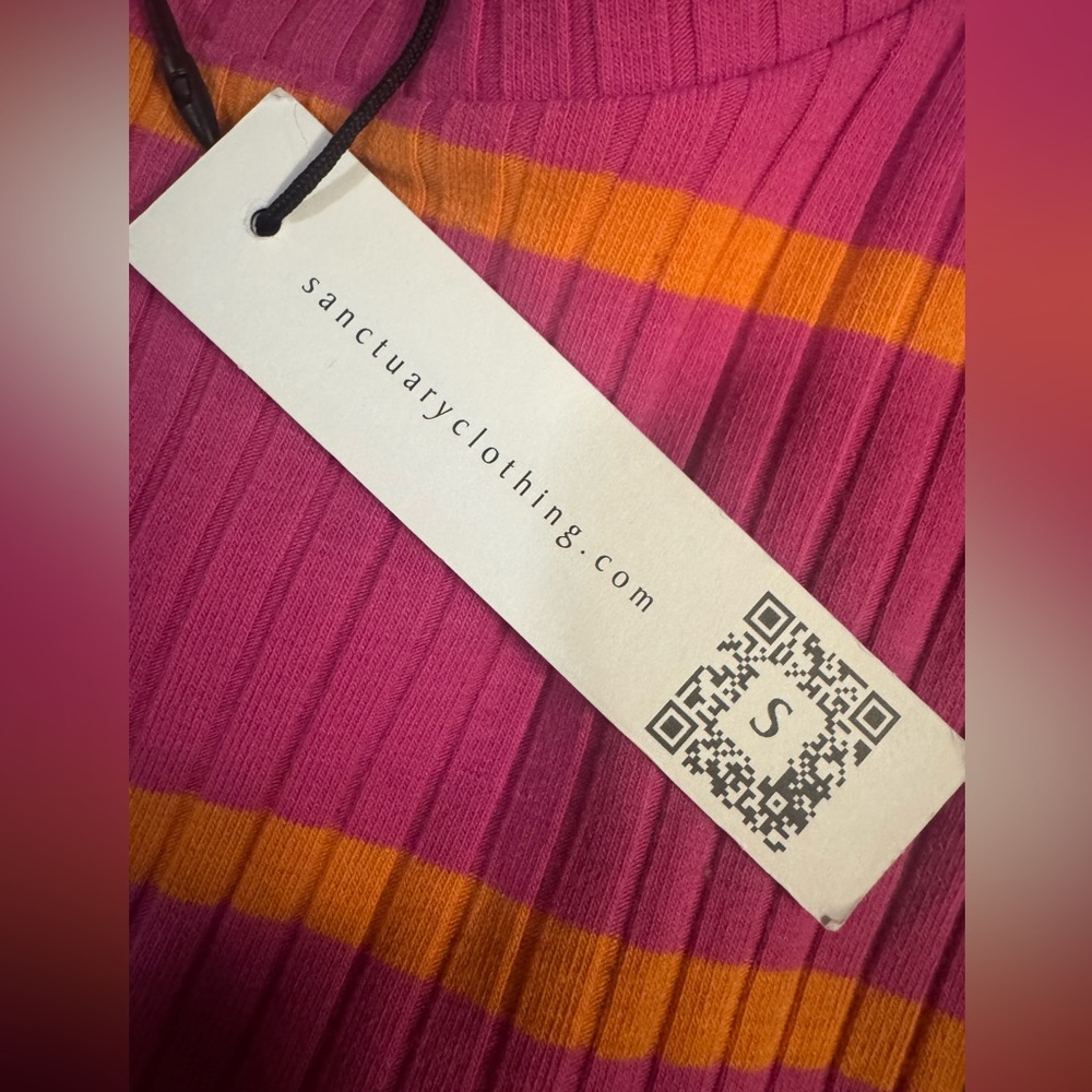 NWT Sanctuary Must Have Pink and Orange Striped Dress 1X - Picture 4 of 16